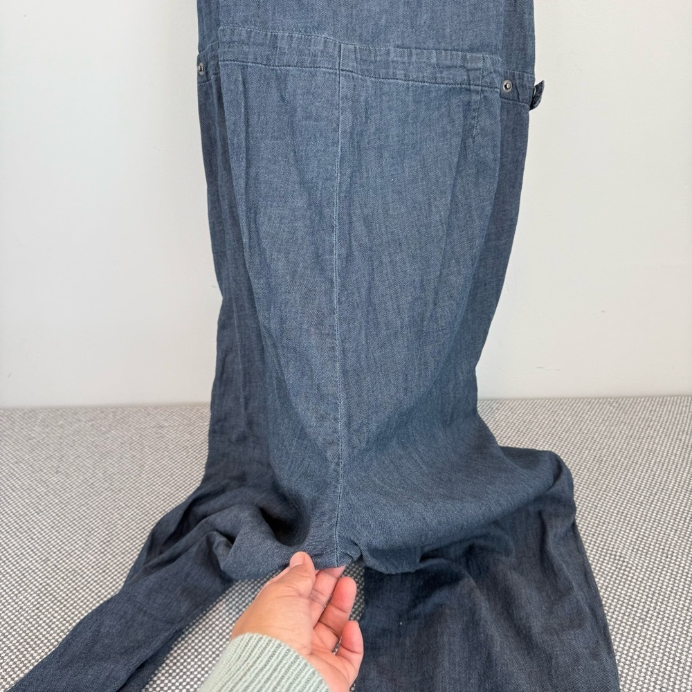 Eileen Fisher Airy Organic Cotton Twill Overalls Denim size XL - Picture 6 of 15
